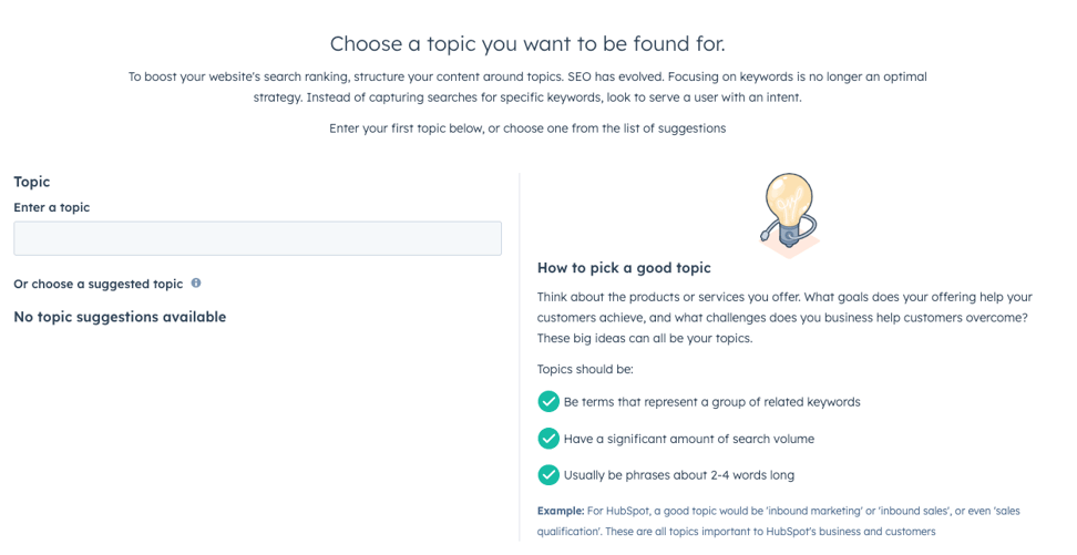 Topics Suggestion In Hubspot