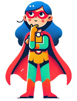 super hero girl thinking